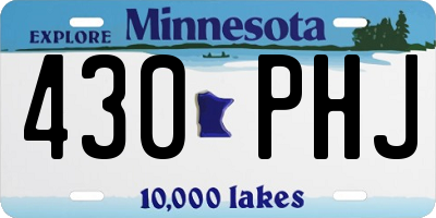MN license plate 430PHJ