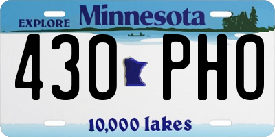 MN license plate 430PHO