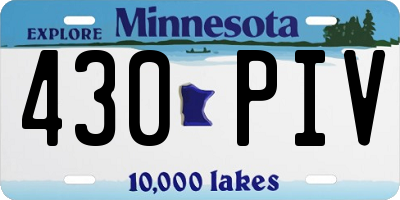 MN license plate 430PIV