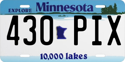 MN license plate 430PIX