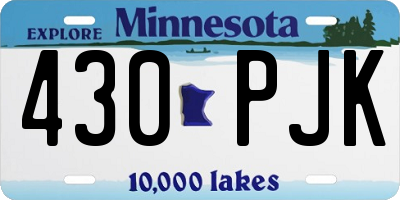 MN license plate 430PJK