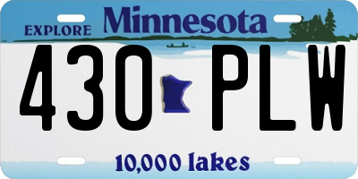 MN license plate 430PLW