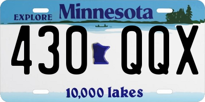 MN license plate 430QQX