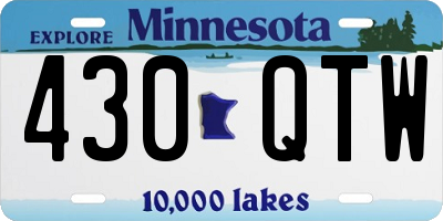 MN license plate 430QTW