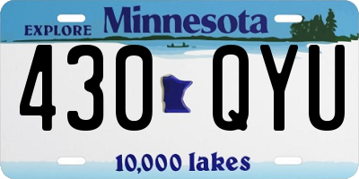 MN license plate 430QYU