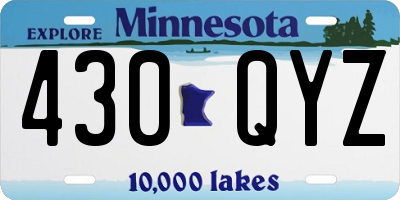 MN license plate 430QYZ