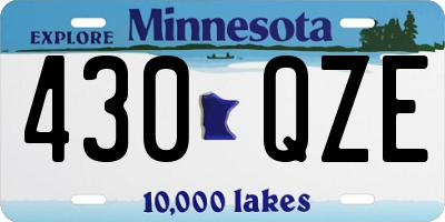 MN license plate 430QZE