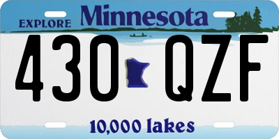 MN license plate 430QZF