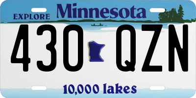 MN license plate 430QZN