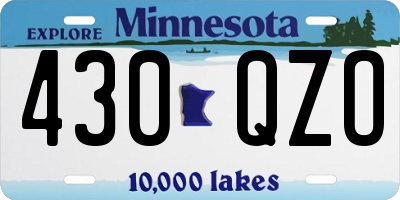 MN license plate 430QZO