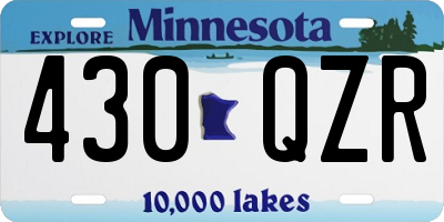 MN license plate 430QZR