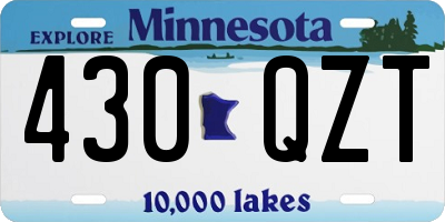 MN license plate 430QZT