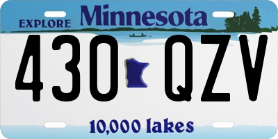 MN license plate 430QZV