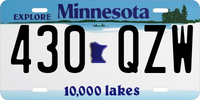 MN license plate 430QZW