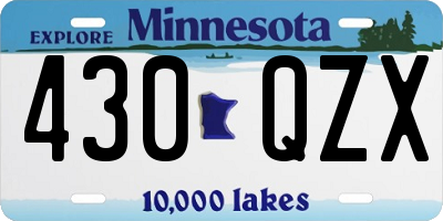 MN license plate 430QZX