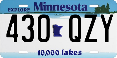 MN license plate 430QZY