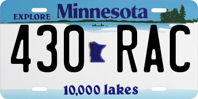 MN license plate 430RAC