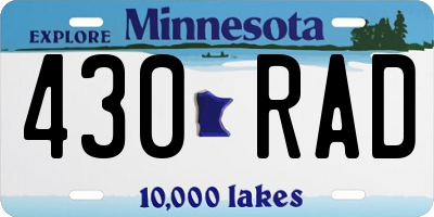 MN license plate 430RAD