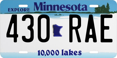 MN license plate 430RAE