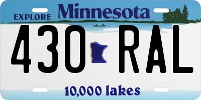 MN license plate 430RAL