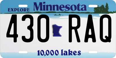 MN license plate 430RAQ