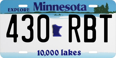 MN license plate 430RBT