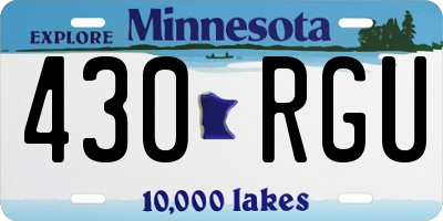 MN license plate 430RGU
