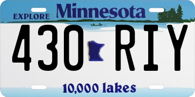 MN license plate 430RIY