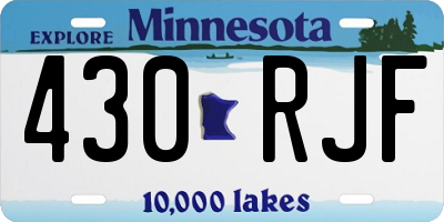 MN license plate 430RJF