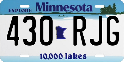 MN license plate 430RJG