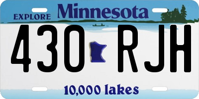 MN license plate 430RJH