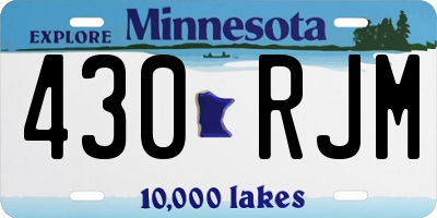 MN license plate 430RJM