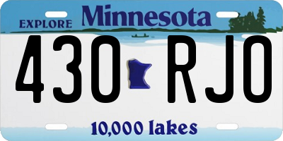 MN license plate 430RJO