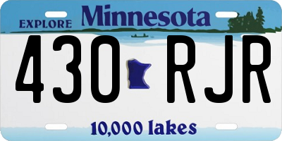 MN license plate 430RJR