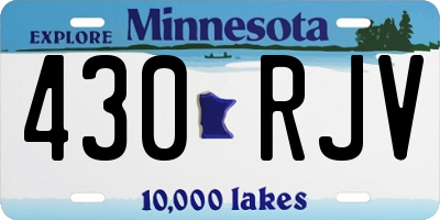 MN license plate 430RJV
