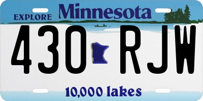 MN license plate 430RJW