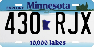 MN license plate 430RJX