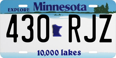 MN license plate 430RJZ