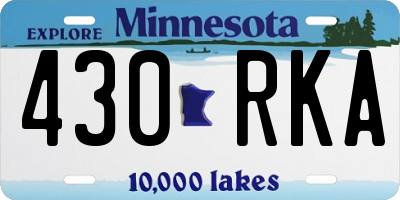 MN license plate 430RKA