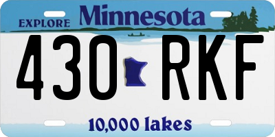 MN license plate 430RKF
