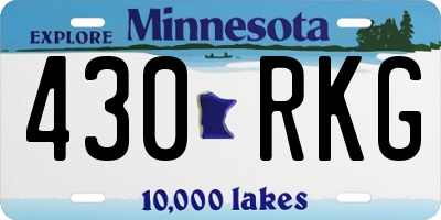 MN license plate 430RKG