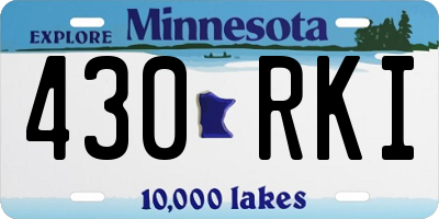 MN license plate 430RKI