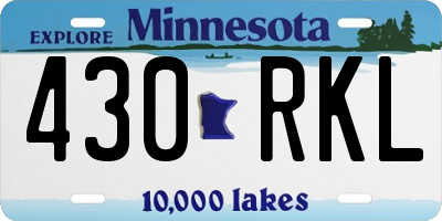 MN license plate 430RKL