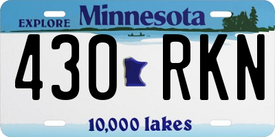 MN license plate 430RKN