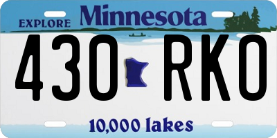 MN license plate 430RKO
