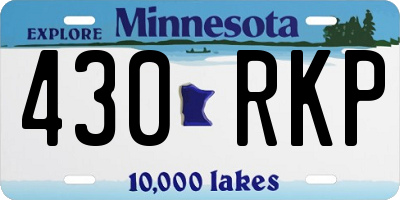 MN license plate 430RKP