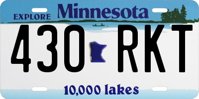 MN license plate 430RKT