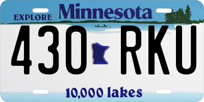MN license plate 430RKU
