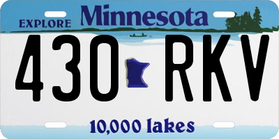 MN license plate 430RKV
