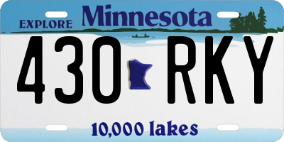 MN license plate 430RKY